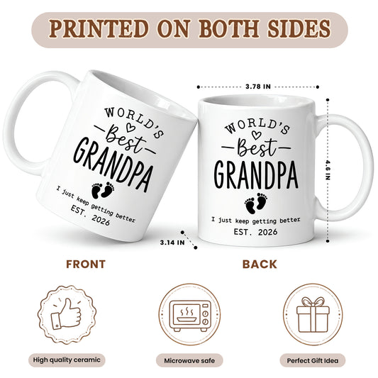 World’s Best Grandma Grandpa Mug Set – Personalized Coffee Cups