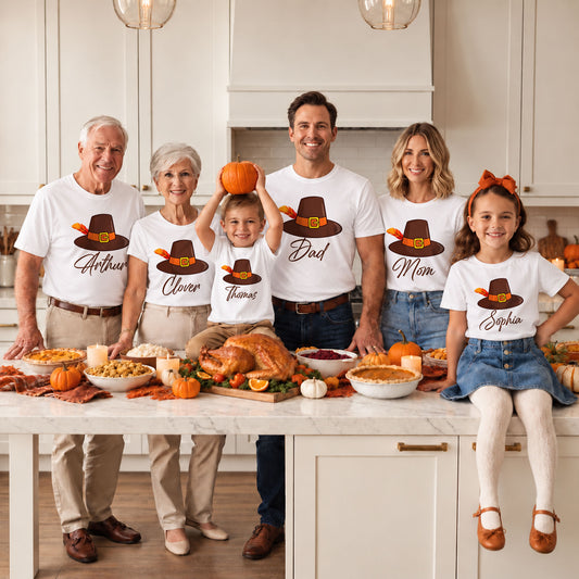 Personalized Matching Family Thanksgiving Shirt, Custom Name, Friendsgiving Crew, Thanksgiving Gift For Family, Friends