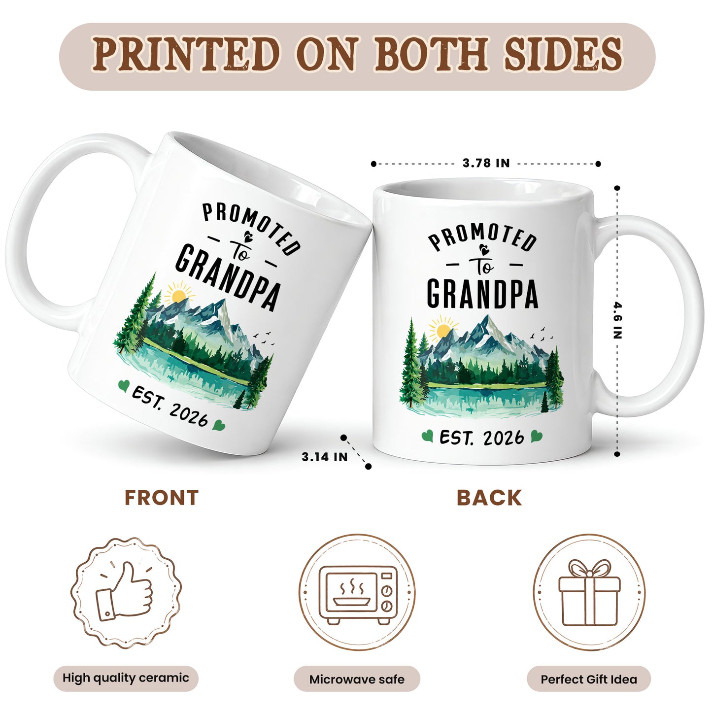 Personalized Grandma Grandpa Mug Set – Matching Coffee Mug Gift