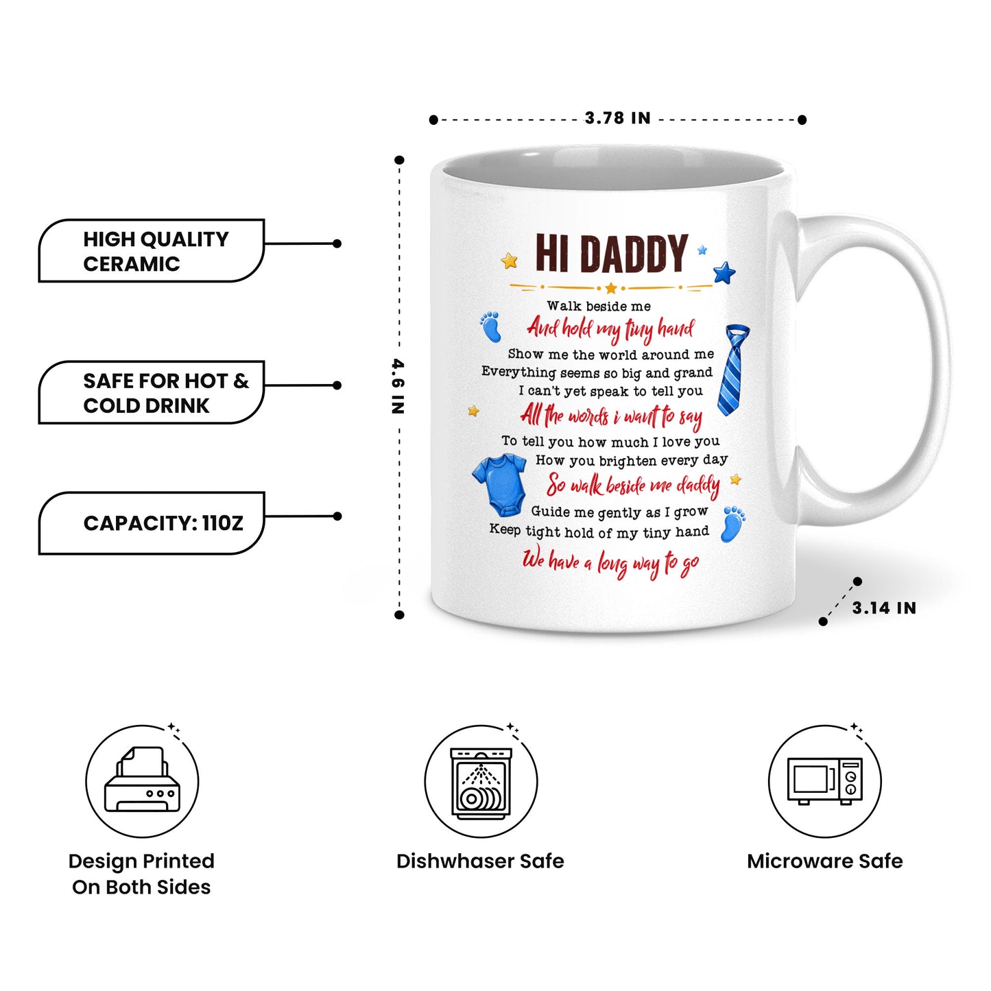 Personalized Daddy Mug – Custom Father’s Day Coffee Mug Gift