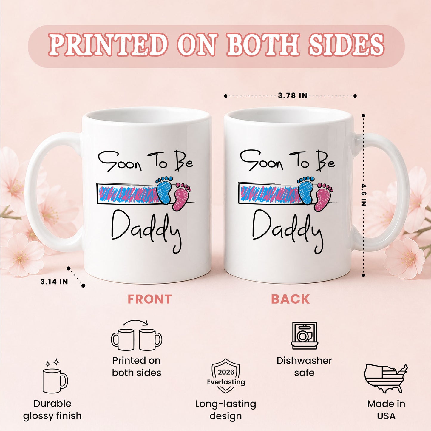 Personalized Mommy Daddy Mug Set – Matching Couple Coffee Mugs for New Parents