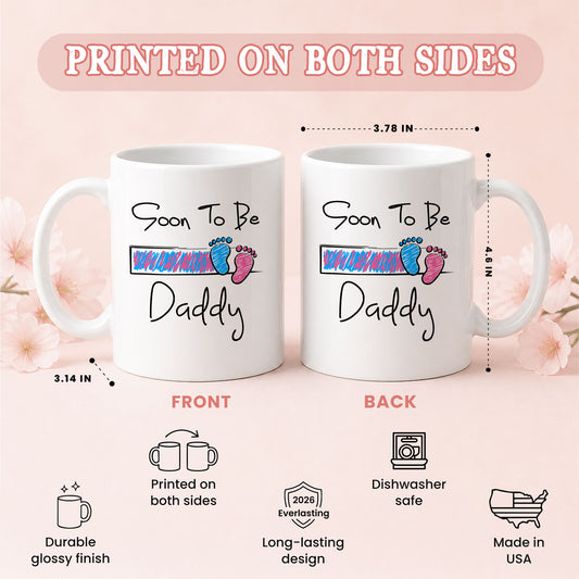 Personalized Mommy Daddy Mug Set – Matching Couple Coffee Mugs for New Parents