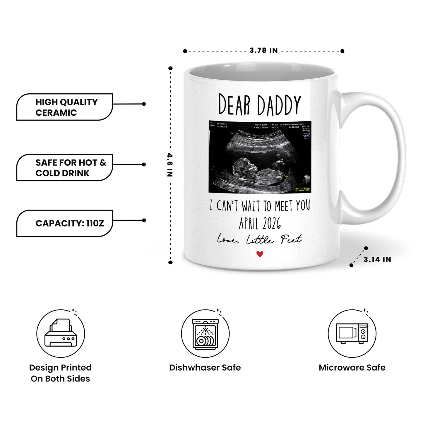 Personalized Daddy Mug – Custom Photo Coffee Mug Gift for Dad