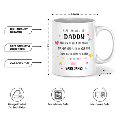 Happy Father’s Day Daddy Mug – Personalized Coffee Cup Gift