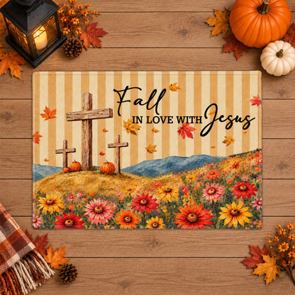 Christian Fall Thanksgiving Doormat, Religious Autumn Home Decor, Faith Inspired Welcome Mat
