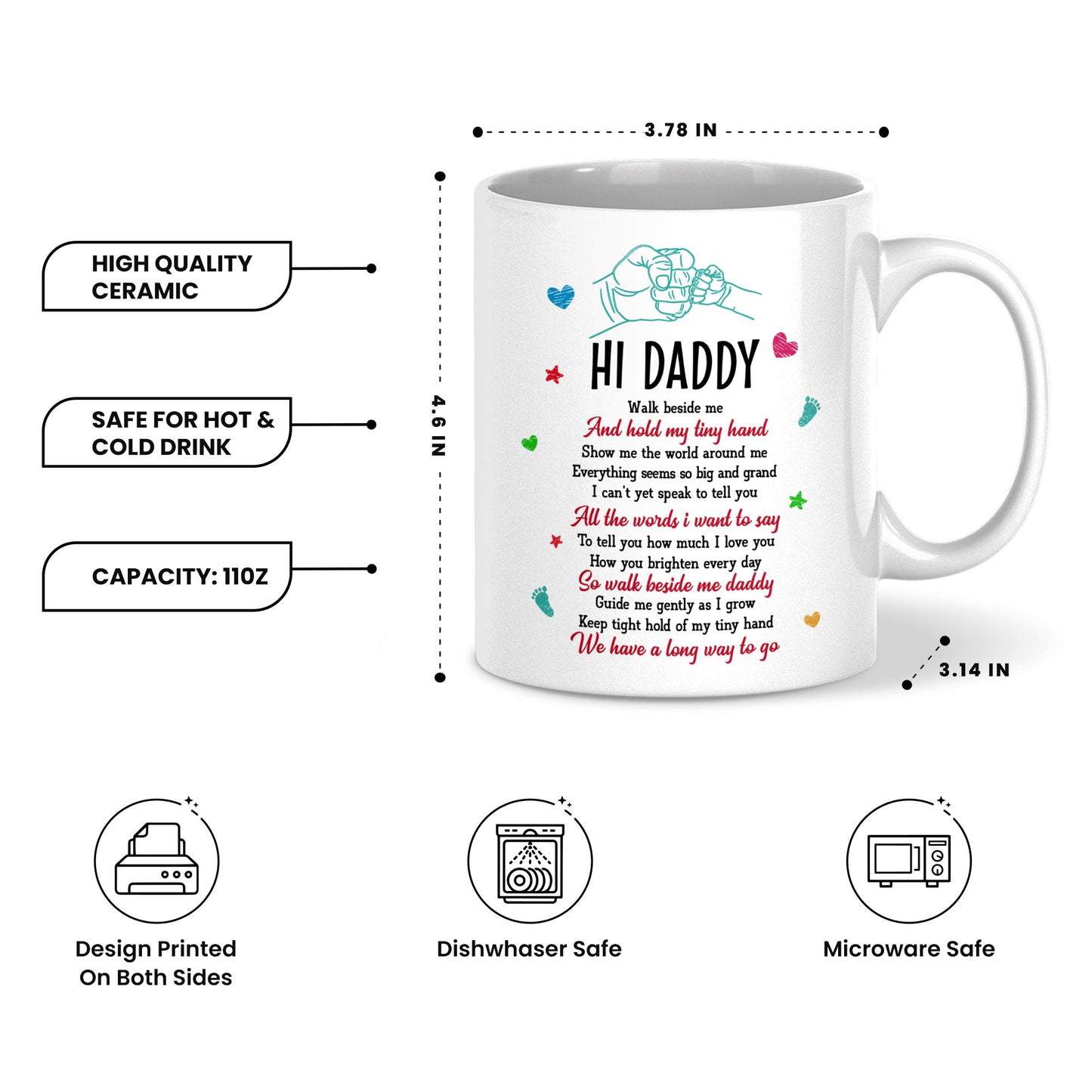 Personalized Daddy Mug – Custom Father’s Day Coffee Mug Gift
