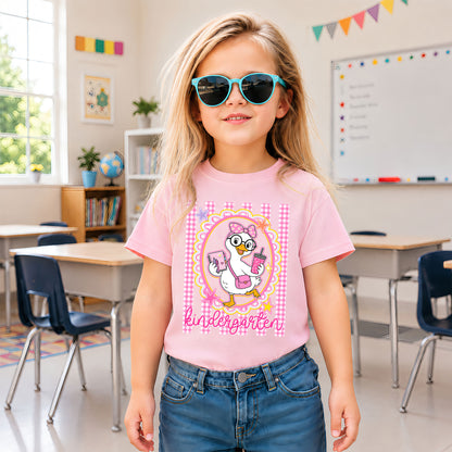Personalized Back to School Shirt – Custom Name & Grade Preppy Striped Pennant Flag Color Tee for Teachers & Students, Pre-K to 8th Grade Outfit