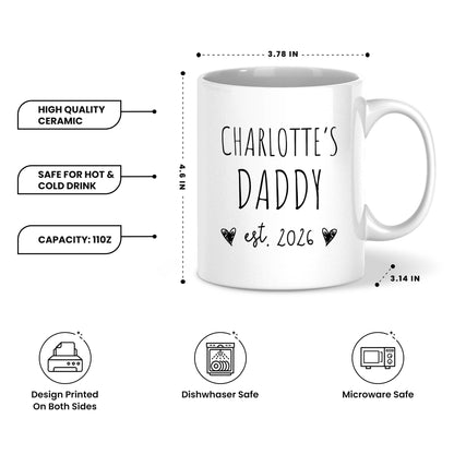 Personalized Daddy Mug – Custom Name Coffee Mug Gift for Dad