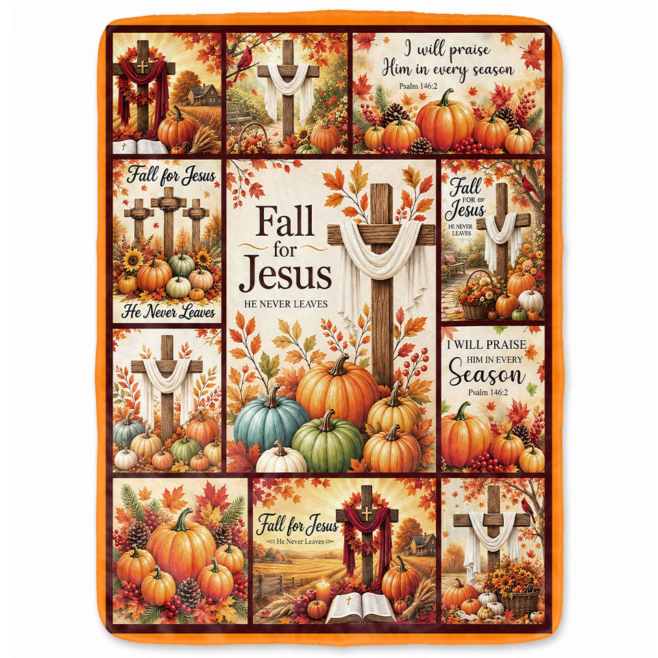Thanksgiving Jesus Christian Fall Tree Blanket, Religious Fleece & Sherpa Throw, Faith Gift for Adults, Friends