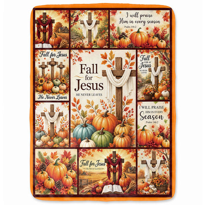 Thanksgiving Jesus Christian Fall Tree Blanket, Religious Fleece & Sherpa Throw, Faith Gift for Adults, Friends