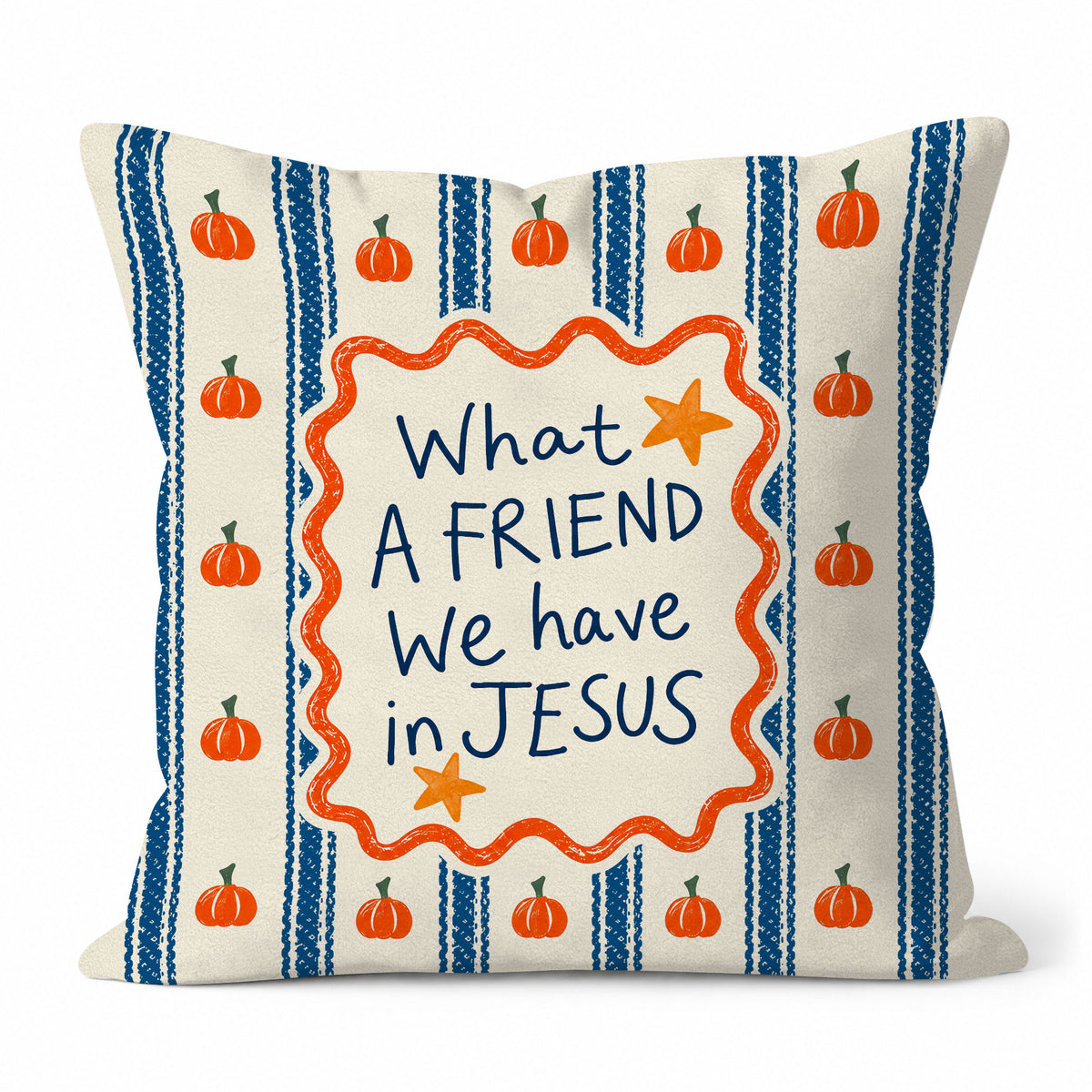 Christian Fall Throw Pillow, Jesus Faith Pumpkin Decorative Cushion, Thanksgiving Home Decor Family Gift