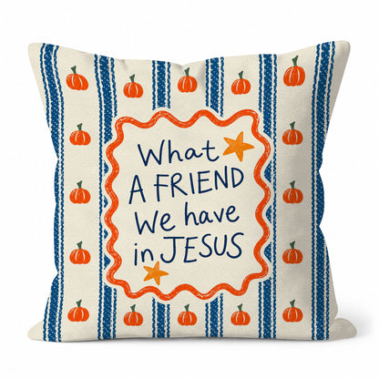 Christian Fall Throw Pillow, Jesus Faith Pumpkin Decorative Cushion, Thanksgiving Home Decor Family Gift