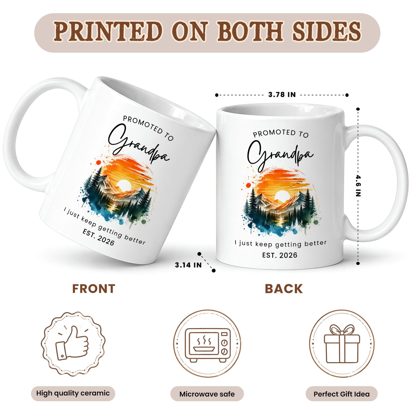 World’s Best Grandma Grandpa Mug Set – Personalized Coffee Cups