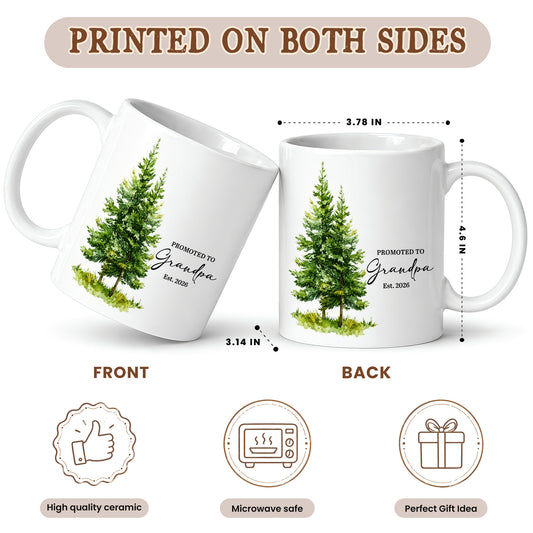 Personalized Promoted to Grandma Grandpa Mug Set – Matching Couple Coffee Mugs Est 2026, New Grandparents Gift