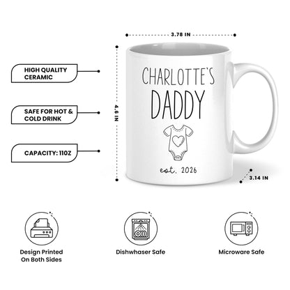 Personalized Daddy Mug – Custom Name Coffee Mug Gift for Dad
