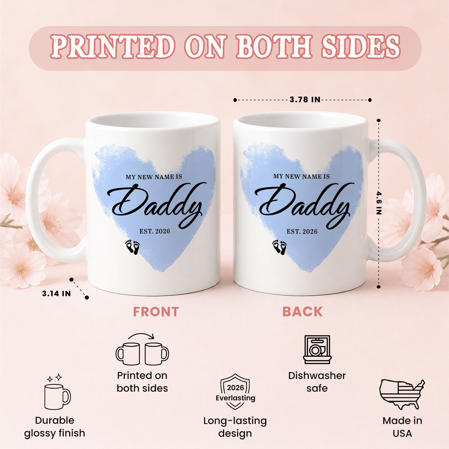 Personalized Mommy and Daddy Mug Set – Matching Coffee Mug Gift