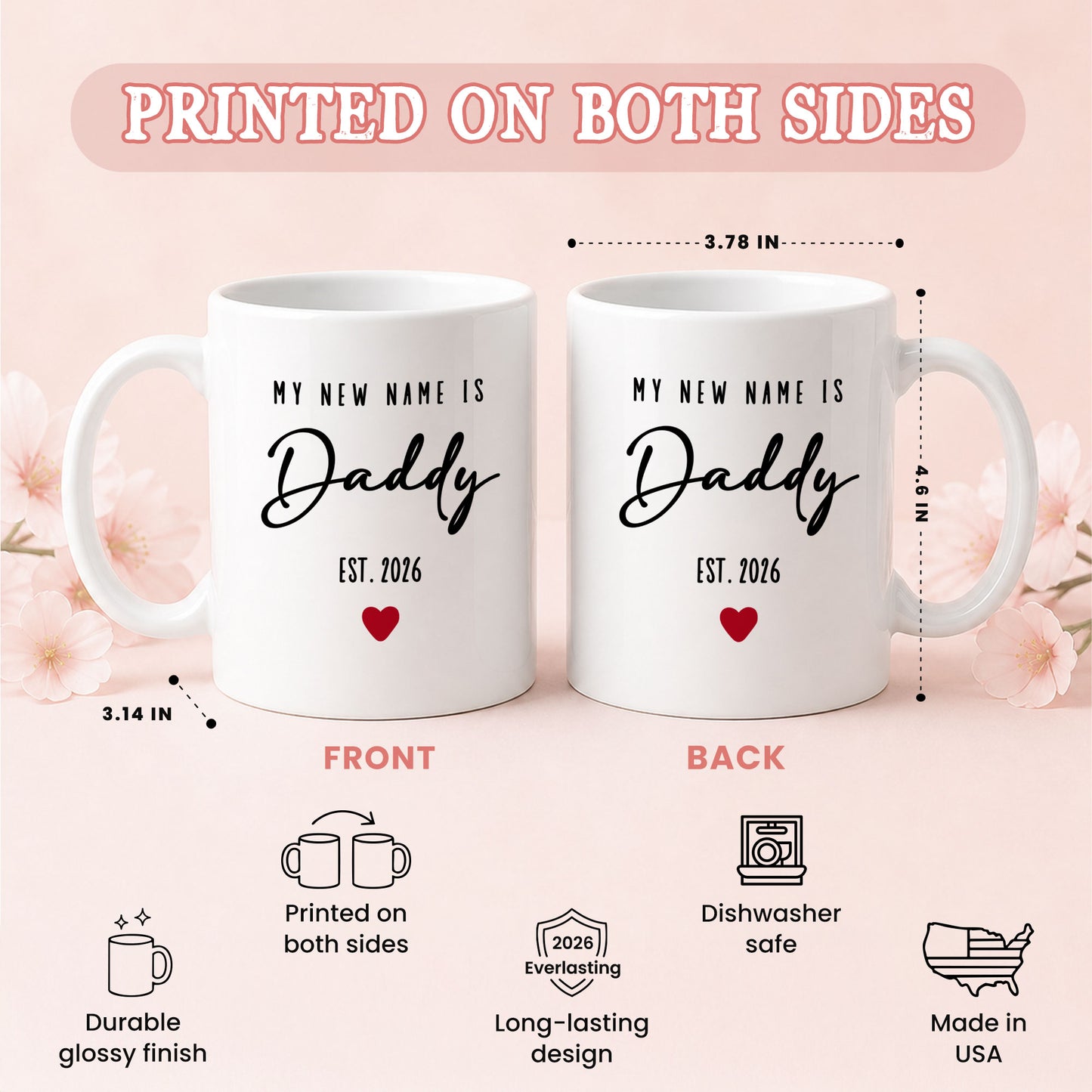 Personalized Mommy and Daddy Mug Set – Matching Coffee Mug Gift