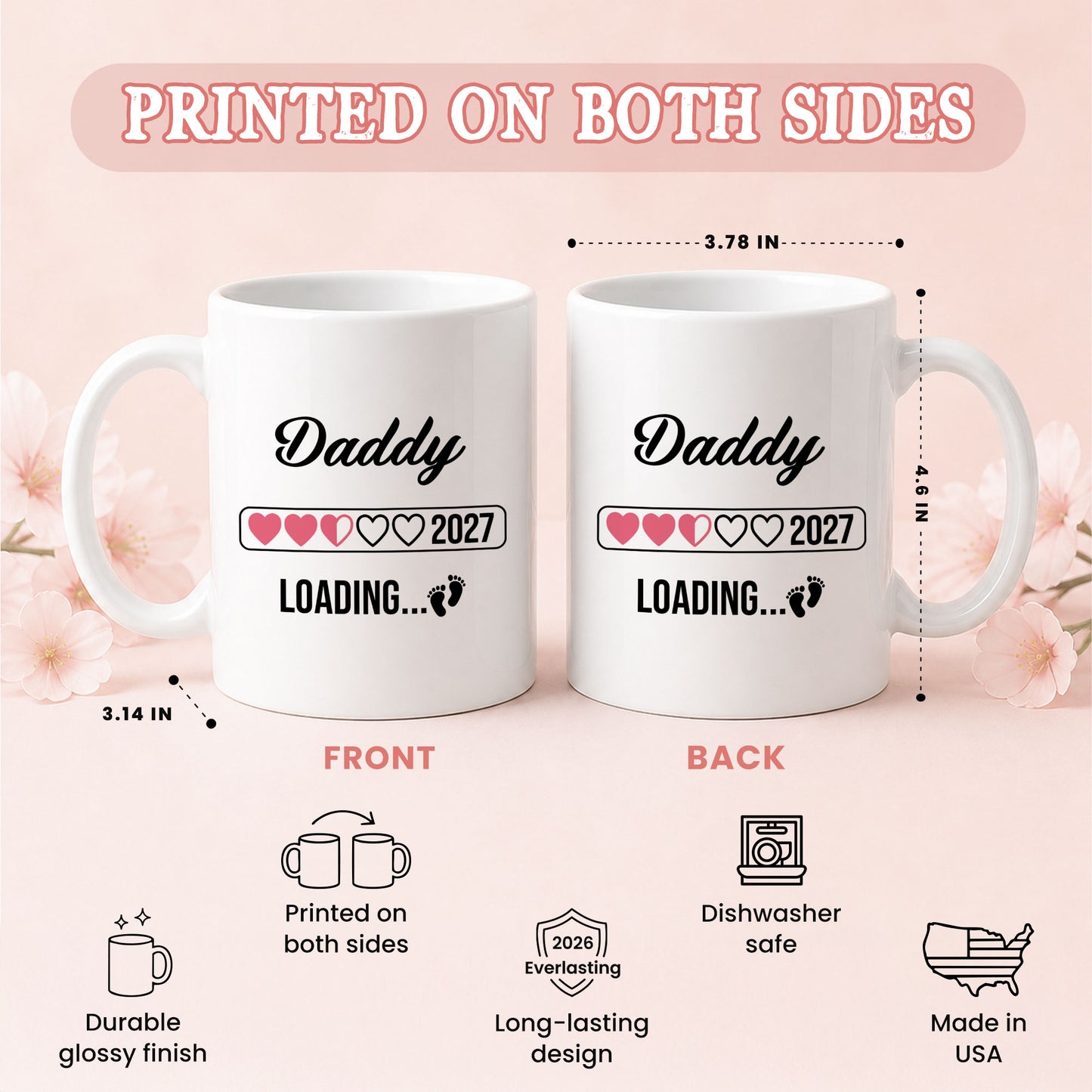 Daddy Loading 2027 Mug – Personalized Coffee Cup Gift