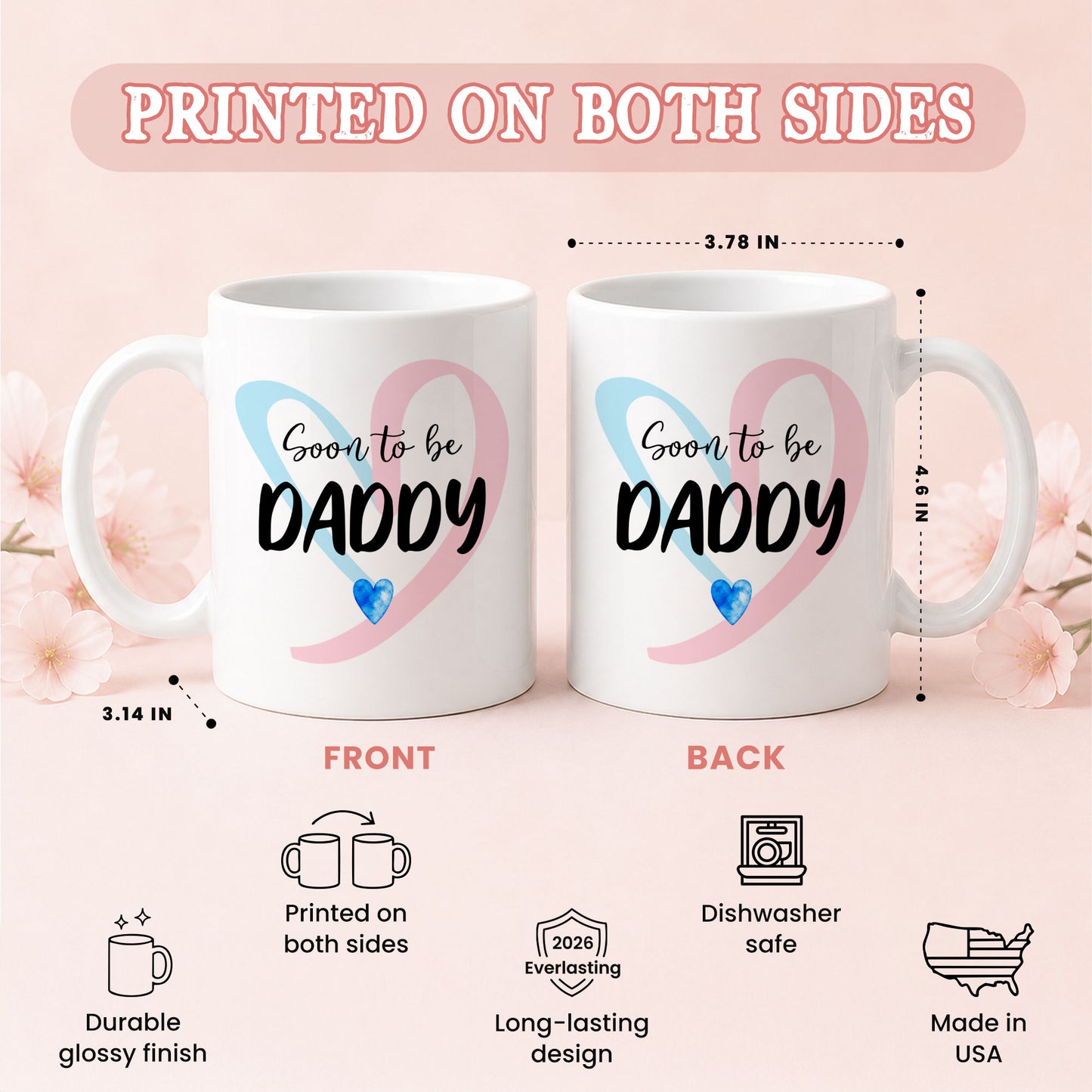 Personalized Mommy Daddy Mug Set – Matching Couple Coffee Mugs for New Parents