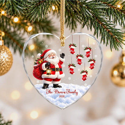 Personalized Gift Family Christmas Ornament 2026, Custom Name Glass Ornament Christmas Tree, Gift For Family