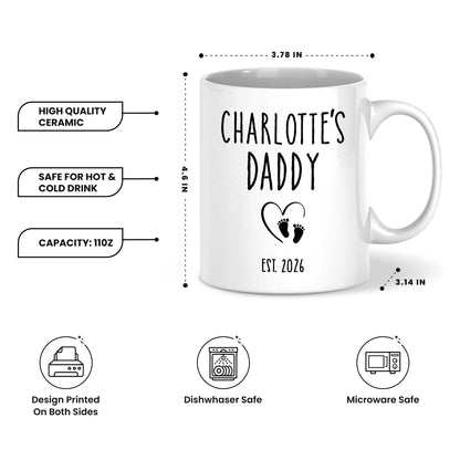 Personalized Daddy Mug – Custom Name Coffee Mug Gift for Dad