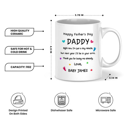 Happy Father’s Day Daddy Mug – Personalized Coffee Cup Gift