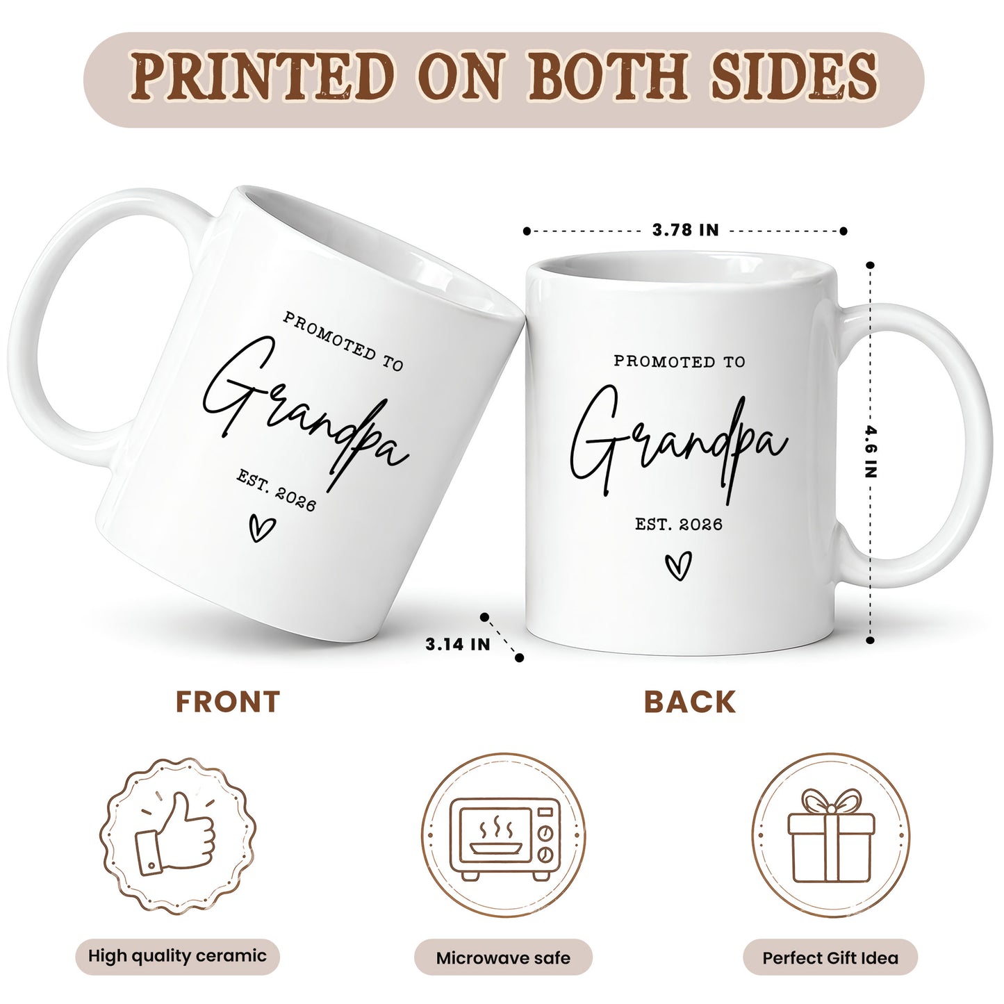 Personalized Grandma Grandpa Mug Set – Matching Coffee Mug Gift