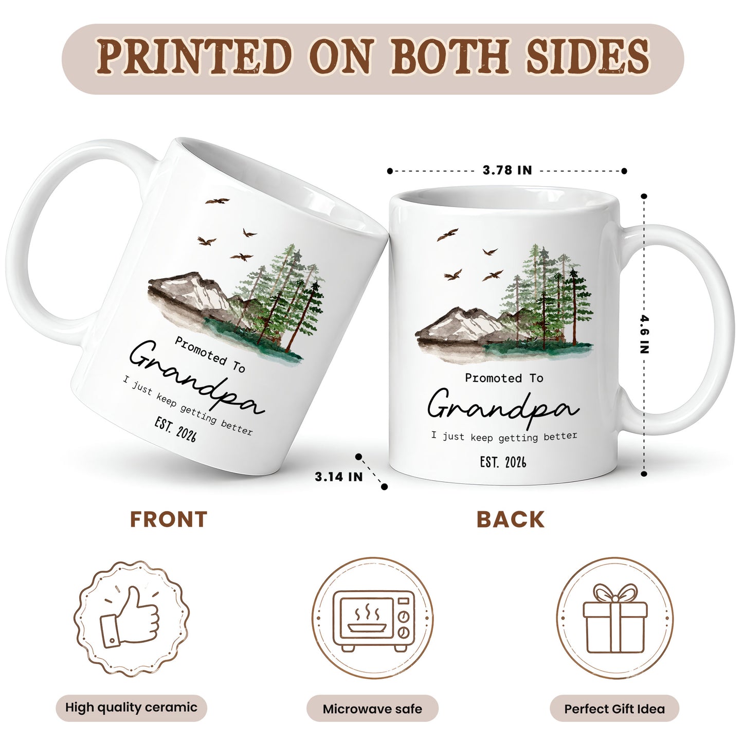 World’s Best Grandma Grandpa Mug Set – Personalized Coffee Cups