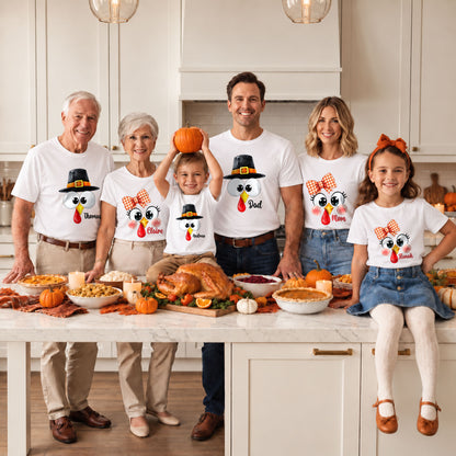 Personalized Matching Family Thanksgiving Shirt, Custom Name, Friendsgiving Crew, Thanksgiving Gift For Family, Friends