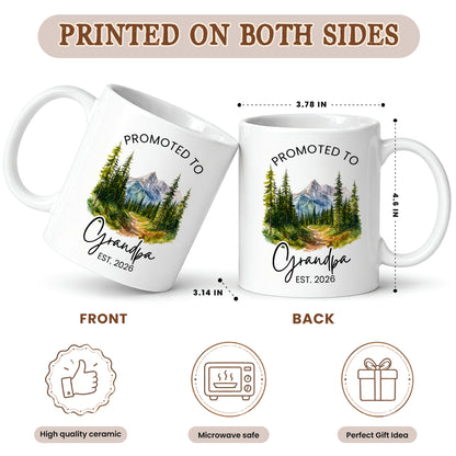 Personalized Promoted to Grandma Grandpa Mug Set – Matching Couple Coffee Mugs Est 2026, New Grandparents Gift