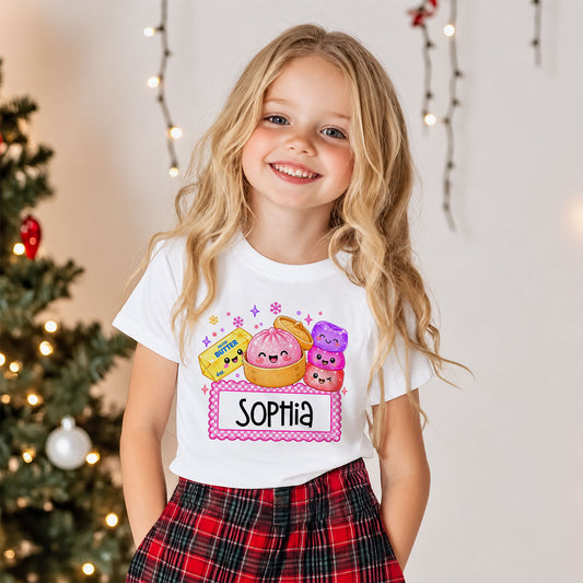 Personalized Squishy Christmas Shirt, Custom Name Santa Graphic Tee, Christmas Gift for Kids