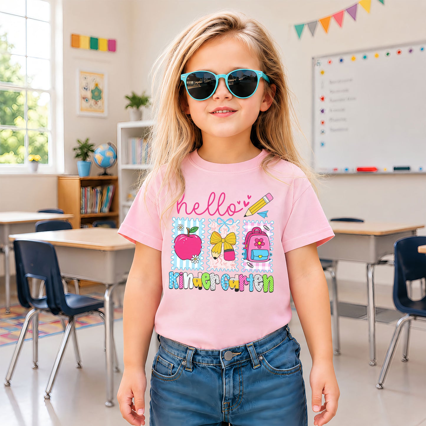 Personalized Hello School Shirt for Kids – Custom Name & Grade Back to School Tee for Pre-K to 8th Grade Students
