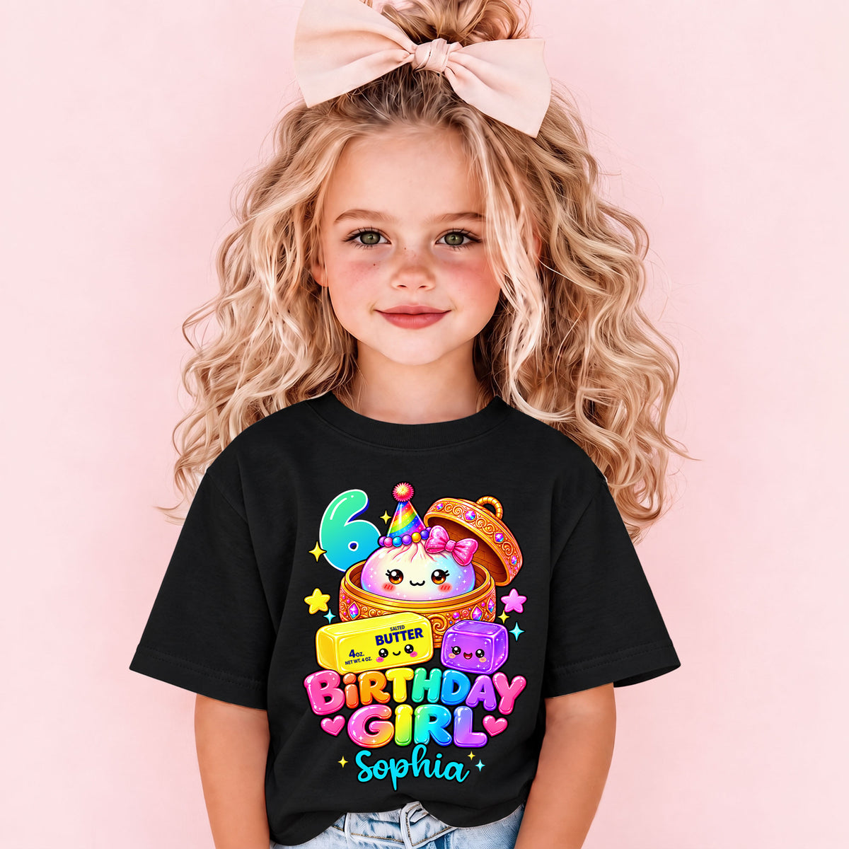 Personalized Dumpling Squish Birthday T-Shirt, Custom Squish Party Shirt For Kid, Birthday Girl Graphic Tee