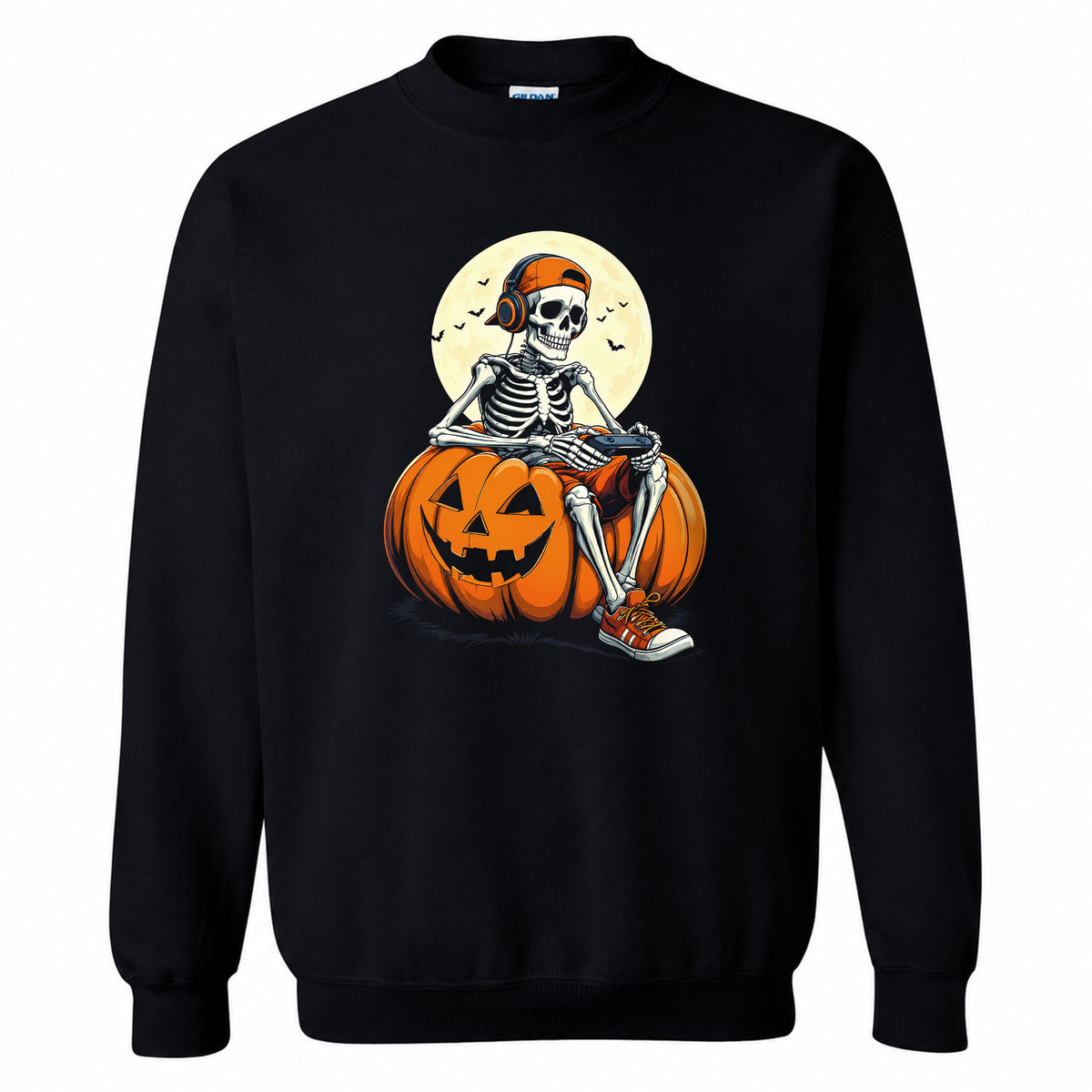 Skeleton Gamer Halloween Sweatshirt, Boys Pumpkin Gaming Shirt, Funny Halloween Gift