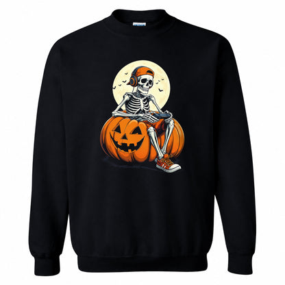 Skeleton Gamer Halloween Sweatshirt, Boys Pumpkin Gaming Shirt, Funny Halloween Gift