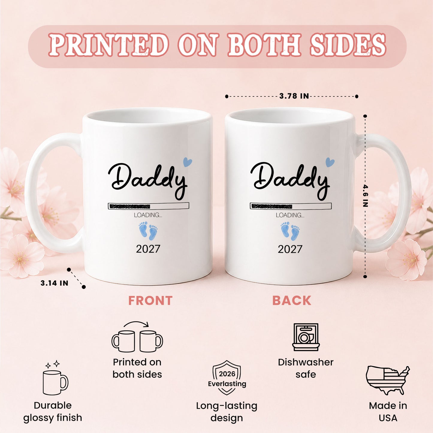Daddy Loading 2027 Mug – Personalized Coffee Cup Gift