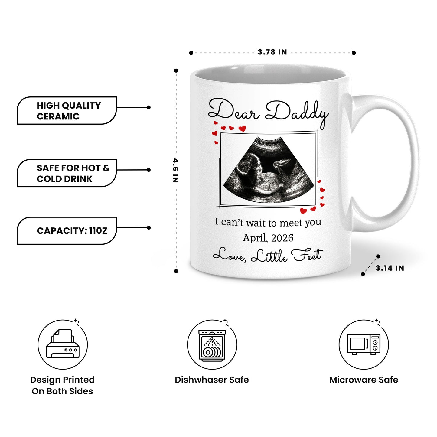 Personalized Daddy Mug – Custom Photo Coffee Mug Gift for Dad