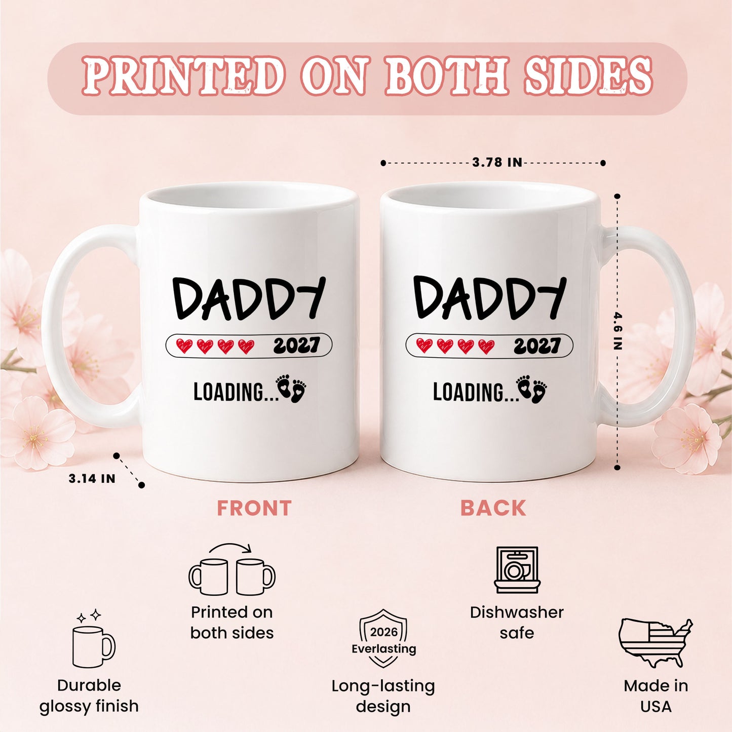 Daddy Loading 2027 Mug – Personalized Coffee Cup Gift