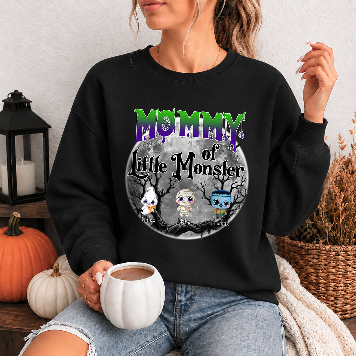 Personalized Halloween Family Shirt, Custom Characters & Names T-Shirt, Family Halloween Outfit, Cute Monster Design