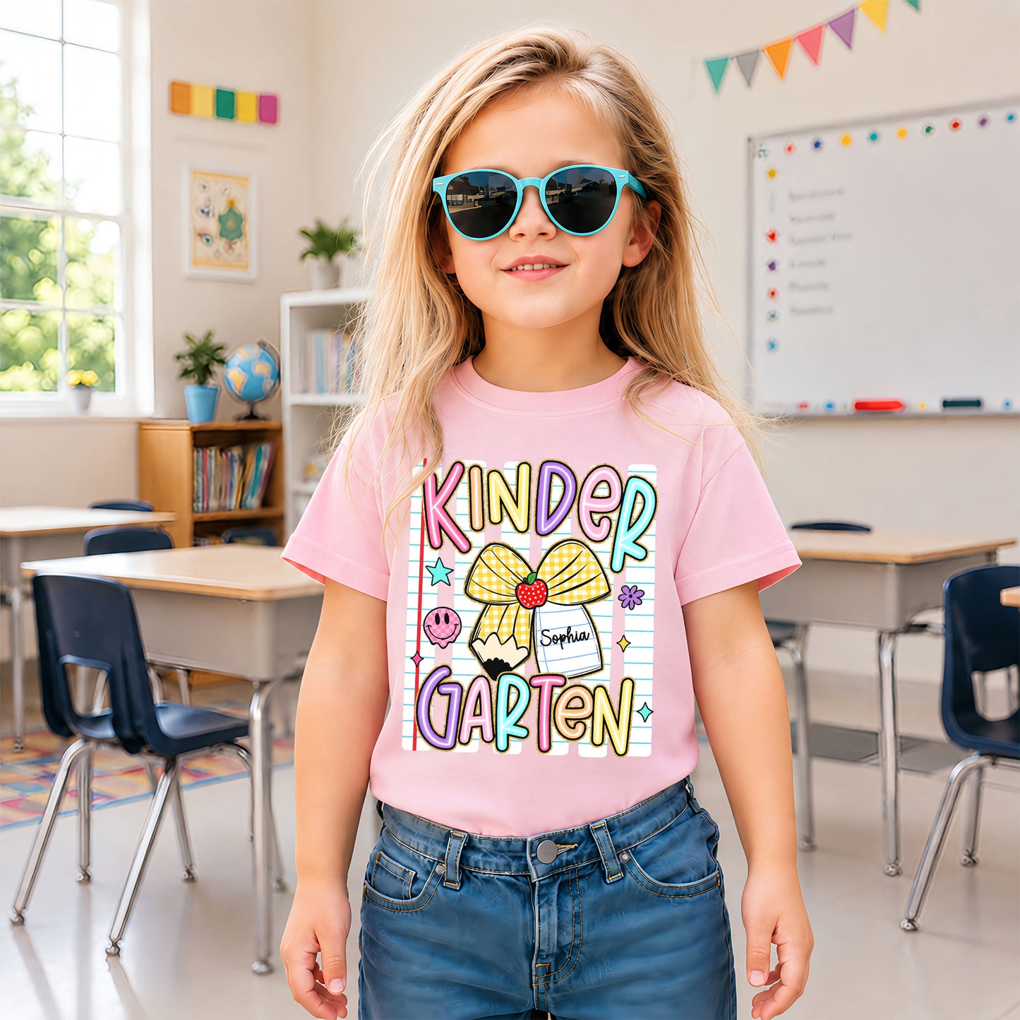 Personalized Striped Back to School Shirt for Kids Teachers – Custom Name & Grade Tee for Pre-K to 8th Grade Students, First Day Outfit