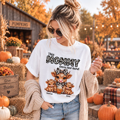 Personalized Grandma Sweatshirt, Custom Grandma Highland Cow with Grandkids Names Gift For Family