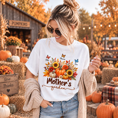 Personalized Grandma Thanksgiving Sweatshirt, Custom Family Name Grandma’s Garden Floral Autumn Family Gift