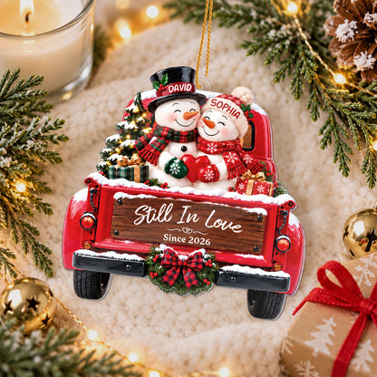 Personalized Snowman Couple Christmas Ornament, Still In Love Keepsake, Christmas Gift for Couples