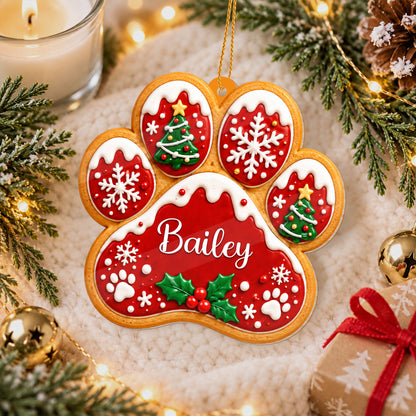 Personalized Custom Shape Acrylic Ornament - Custom Pet Paw Print Christmas Ornament - Pet Lovers Gift