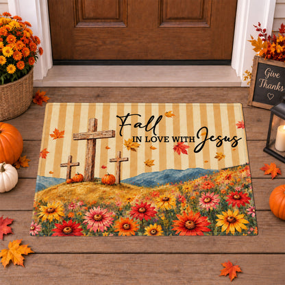 Christian Fall Thanksgiving Doormat, Religious Autumn Home Decor, Faith Inspired Welcome Mat