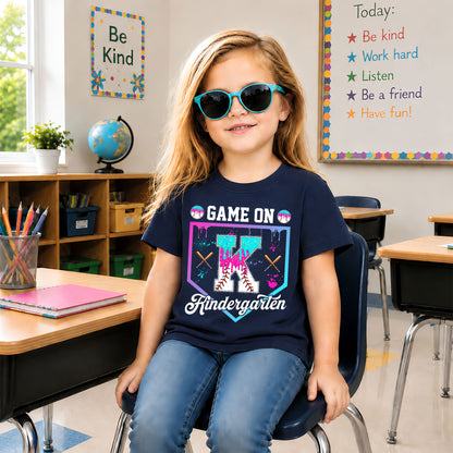 Personalized Baseball Back to School Shirt, Custom Name Game On Student Tee, Pre-K to 8th Grade First Day of School T-Shirt