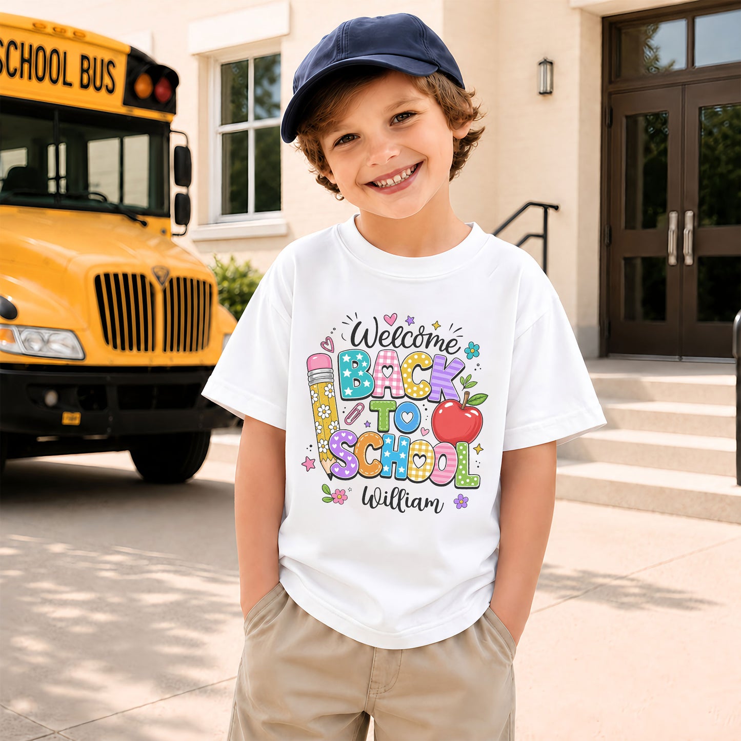 Personalized Welcome Back to School Teacher Student Shirt, Custom Name Back to School T-Shirt, First Day of School Gift Tee
