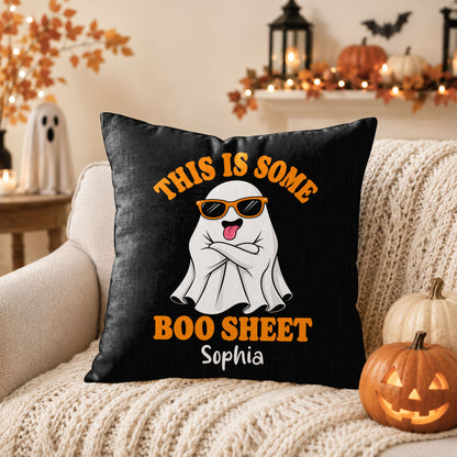 Personalized Halloween Ghost Pillow, This Is Some Boo Sheet Ghost Cushion, Cute Halloween Home Decor, Halloween Gif