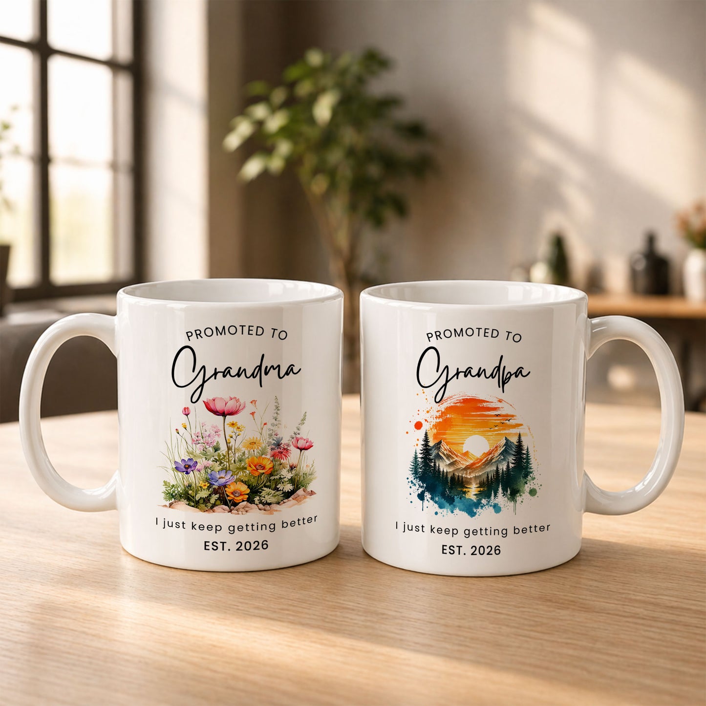 World’s Best Grandma Grandpa Mug Set – Personalized Coffee Cups