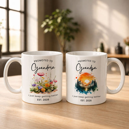World’s Best Grandma Grandpa Mug Set – Personalized Coffee Cups